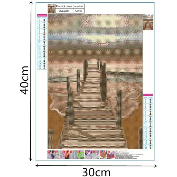 1 stk. - 30*40cm/Cartoon(9) 5D DIY Diamantmaleri Kits, Diamant Em