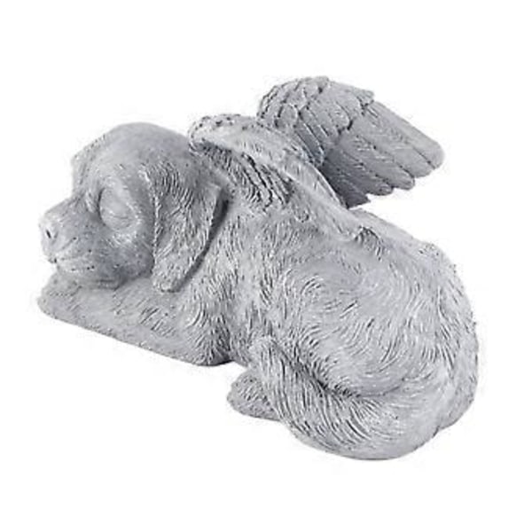 Kjæledyr Minnestatue Resin Sovende Kjæledyr Engel Hageskulptur for Kjæledyr Minnegravstein Ornament Engel Hund