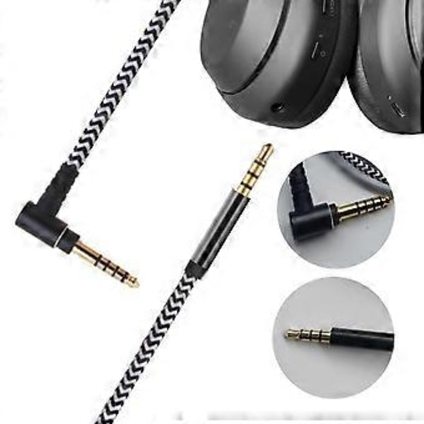 Fleksibelt nylonkabel til 1000XM4 100AAP 100ABN øretelefonledning Klar lyd 3,5 mm 4,4 mm Balance Head Headsets Cord