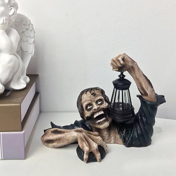 Solcells-driven Halloween zombie lykta hartsdekorationer,
