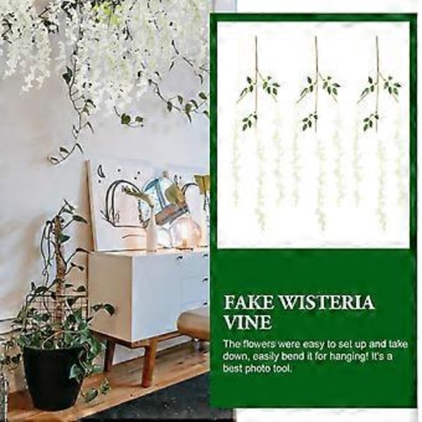 12 stk. Kunstig Hængende Wisteria Simuleret Wisteria Blomst Hængende Blomsterdekoration