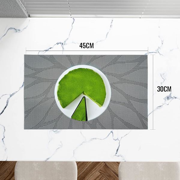 Underlägg och glasunderlägg set om 6 grå - vävd vinyl matbord P