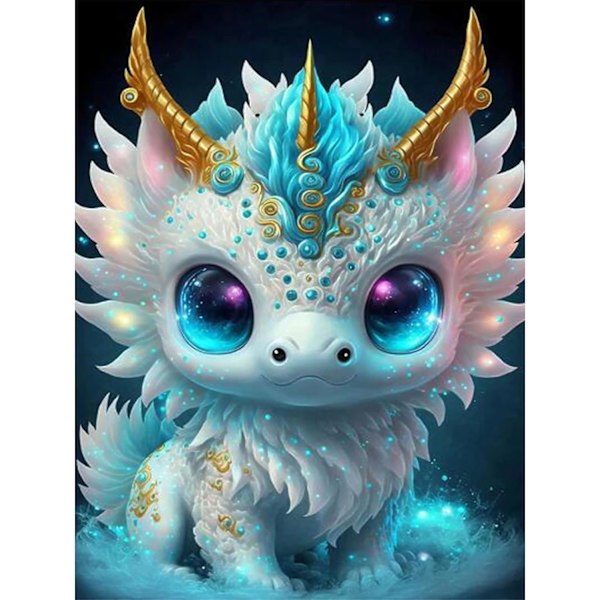 5D Dragon Diamantmålning, DIY Cartoon Broderi Diamantmålning