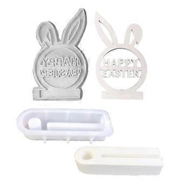 Påskehare Silikoneforme Lysestager Resinforme 3D Hare Lysholder Silikoneforme DIY Lysestageform 4