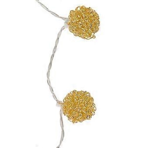 LED Ljusslinga Innovativ Järntråd Rund Boll Ljusslingor Batteridriven Julfest Nattlampor Guld 3 Meter 20LED