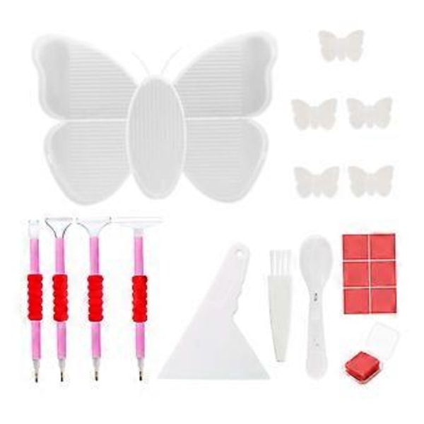 5D DIY Diamantmaleri Brett, Drillbrett Verktøysett Trakt Rad Drillbrett Beholder Multi Funksjonell Flip Drill Plate Rhinestone Sorteringsbrett (Klar) Clear