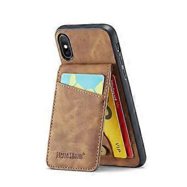 Crazy Horse PU -kotelo iPhone XR:lle Brown