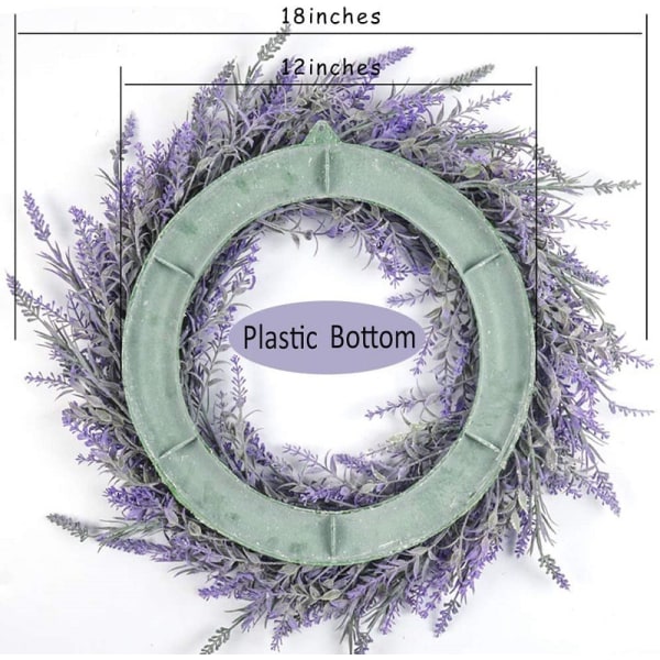 18\" Kunstig Lavendelkrans Falsk Lavendelblomsterkrans for