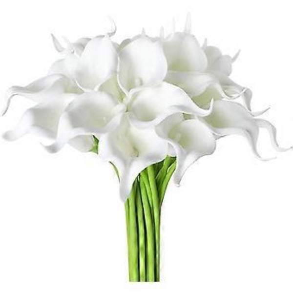 20 stk. Calla Lily Kunstige Blomster Bryllupsbuket Blomsterdekoration (Hvid)