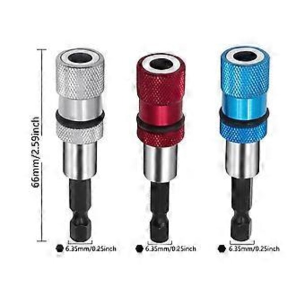 Stark Magnetisk Skruvmejselset hexagonal Drivare med Borr Bits Bar Förlängning Elektrisk Skruvmejsel Bit Enkel Användning blå röd silver blue red silver