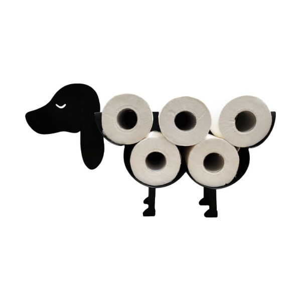 Toiletpapirholder i metal, hundeformet papirholder til opbevaring af papir til badeværelset