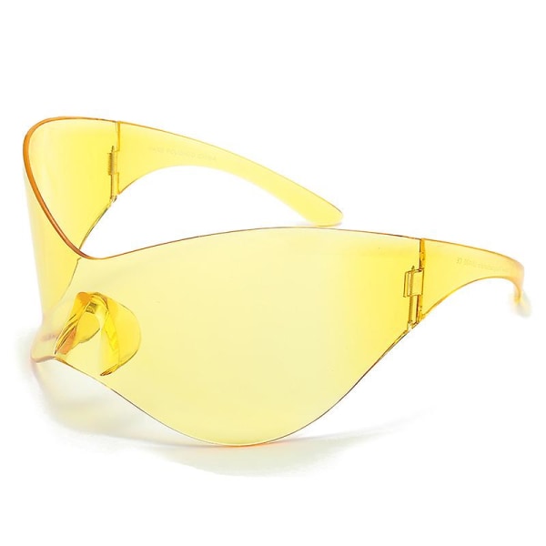 Y2k Wrap Around Mode Solglasögon För Kvinnor Män Futuristiska glasögon i ett stycke Mod Party Shield Eyewear.H.