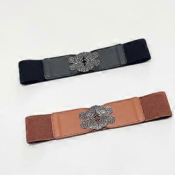 Korsett for kvinner, sexy magebelte under bysten, midjebandasje, bustier, kroppsformende, brede belter, kjolebelte, elastisk midjebånd, mørkebrun Dark Brown