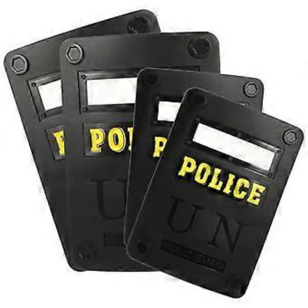 4 kpl Uudelleenkäytettävä Muovikilpi Lelu Simulaatio Poliisilelut Rekvisiitta Lapsille Pojille