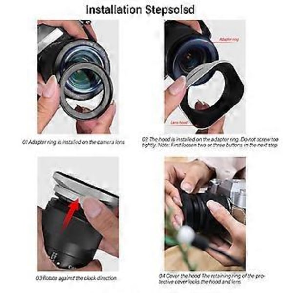 Lätt Kamerlinsskydd Adapter Set Enkel Installation Objektivskydd för Olika Spegellösa Objektiv 43mm black