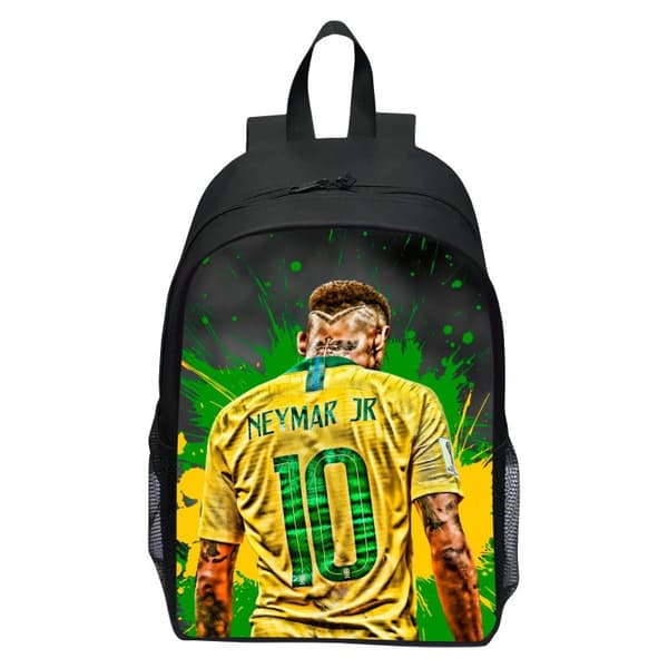 Trykte fodboldstjerner, Messi Crow Mbappe Neymar Studerende Tegneserie Skuldertaske - 8