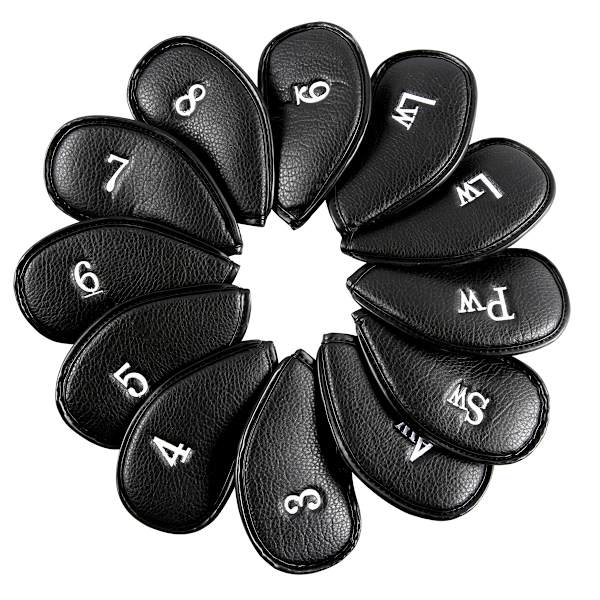 10 st/paket Nya PU Golf Järnöverdrag Set Golfklubba Huvudöverdrag Passar
