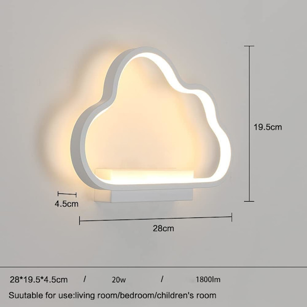 Led væglampe, hvid moderne led væglampe 20W, simpelt design Alu
