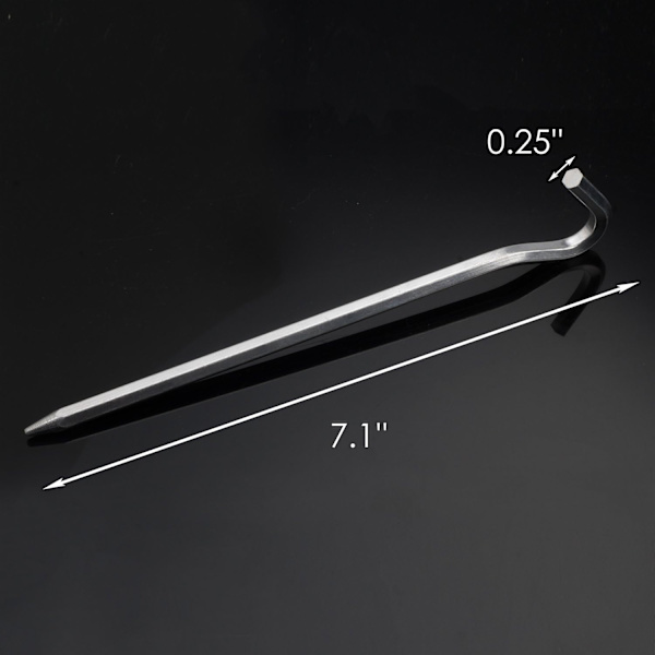 12-pakks teltplugger i aluminium med krok - 7\" heksagon