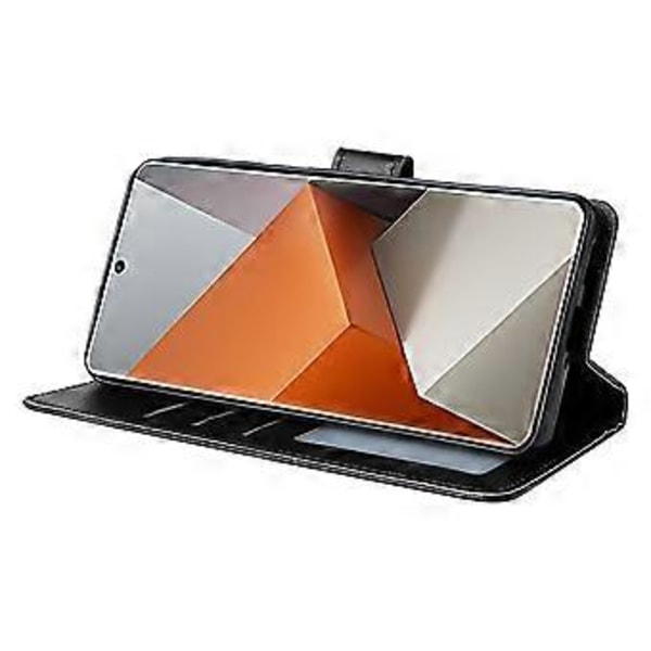 Til Xiaomi Redmi Note 13 Pro+ 5G Etui PU Læder Stand Telefon Cover med 3 Kort Slots Style D