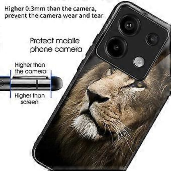 Skal för Xiaomi Redmi Note 13 Pro 5G/Poco X6 5G Härdat Glas+TPU Mönstertryck Baksida Telefonskal Style G