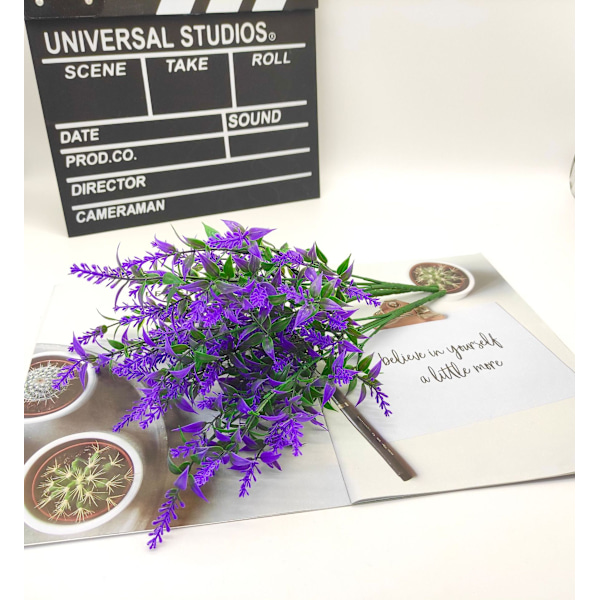 Pakke med 20, lilla PCS kunstige blomster lavendelbuket - Floc