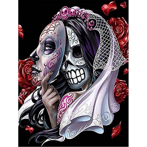 5d timanttimaalaussarjat aikuisille UK Skull Mask Jewel Bead Gem