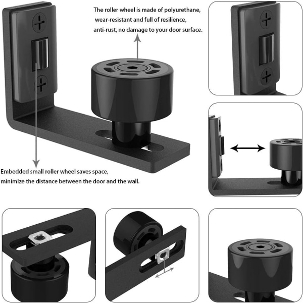 Sliding Barn Door Floor Guide, Wall Mounted Adjustable Roller Flo