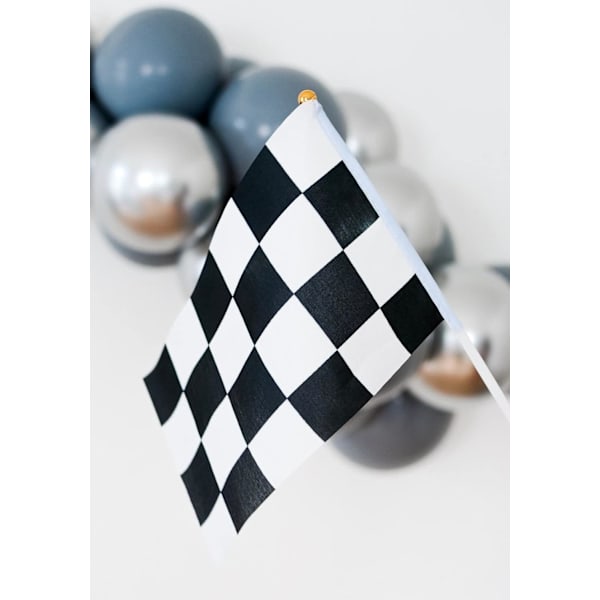 50 stk 8,2\"x5,5\" svart-hvitt rutete racing flagg, R