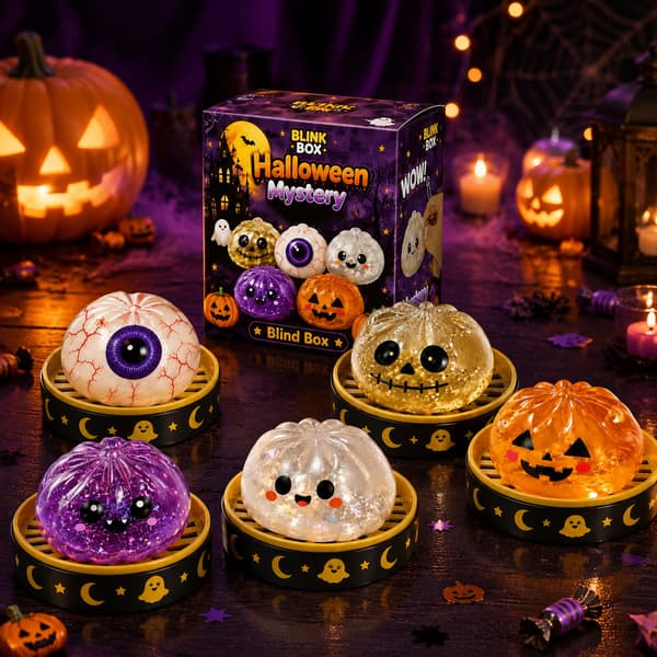 5,5 cm Halloween Stressavlastningsleke med Glitter, Festlig Dekor - E E