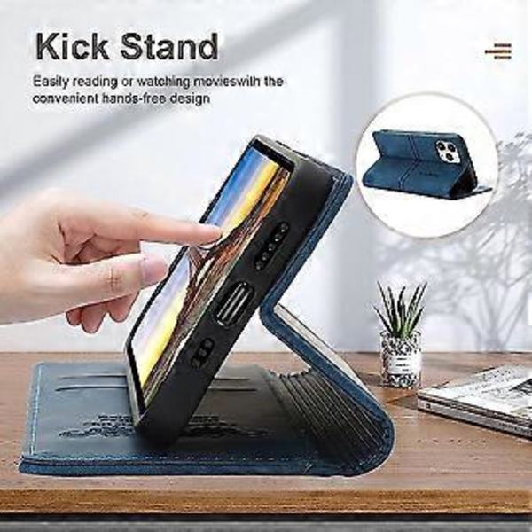 Fodral för iPhone 11 Pro med korthållare, blått PU-läder, plånboksfodral för Apple iPhone 5,8 tum B
