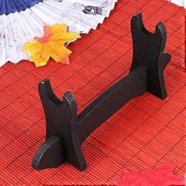 2 stk. Sverdstativ Delikat Tre Katana Display Brakett Stativ Sverdfeste Stabil Organizer (Svart)