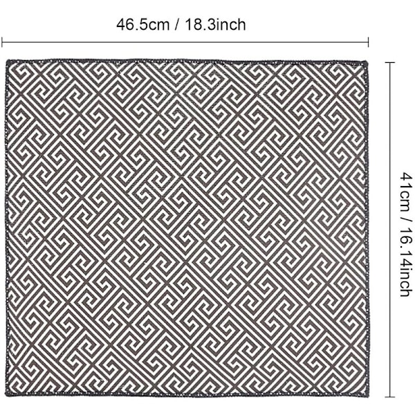 Sett med 2 (grått mønster) Mikrofiber tørkematte, rasktørkende oppvaskstativ