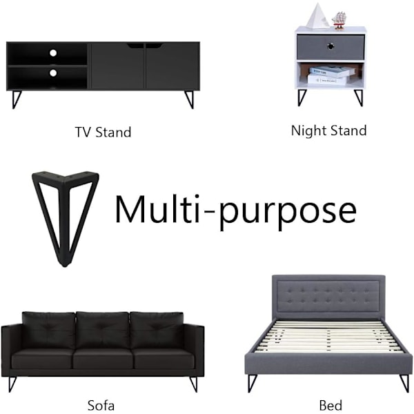 4 stk. sorte metallbordben Interchangeable møbelben til co