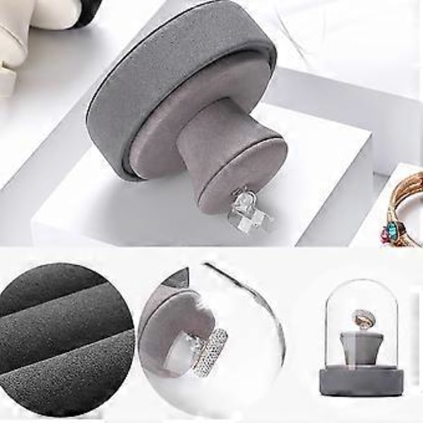 Multifunktionel smykkevitrine med klart glaslåg, stilfulde ringe/halskæder/armbånd/øreringe display rekvisitter Blå Blue C