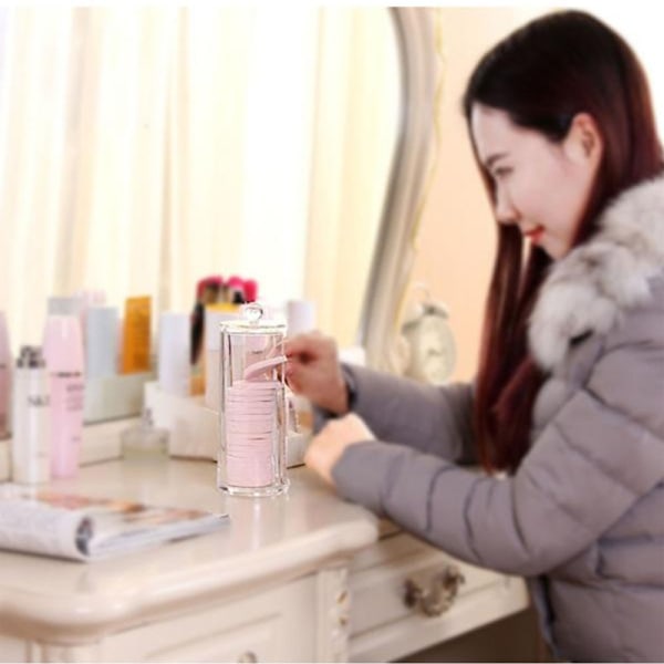 Akryl Bomuldsæske Makeup Matte Beholder Organizer, Bomuldsdisk Di