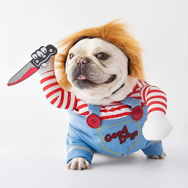 Fed dukke hundeklæder justerbar Halloween hund cosplay kostume Fu