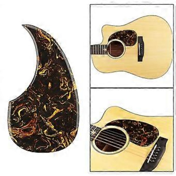 Gula Pastamönster Gitarr Anti-Rep Skyddsplatta PVC Gitarrplektrumskydd Självhäftande Repskydd Gitarrdel