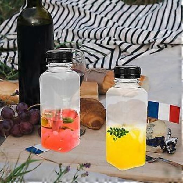 8 stk. Juiceflasker Klare Mælkeflasker Drikkevare Opbevaringsflasker Kaffeflasker