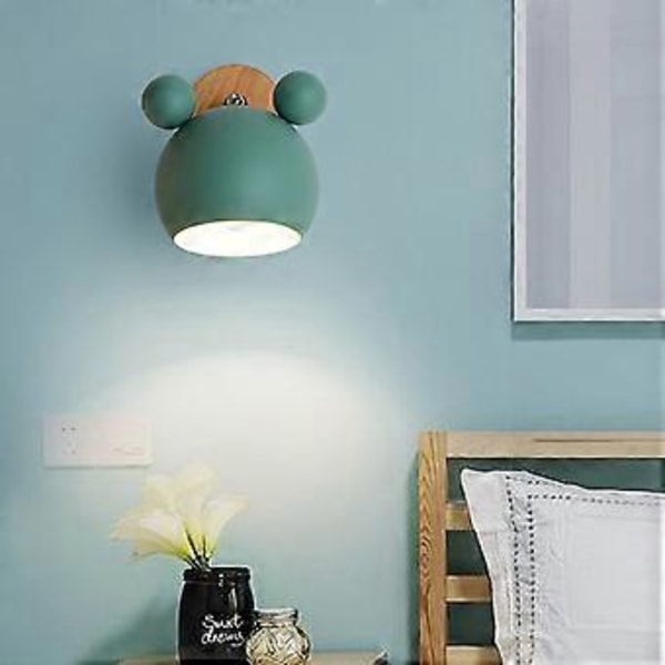 Vegglampe Barnerom Personlig Bakgrunn Enkel Tegneserie Søt Makron Vegglampe Panda
