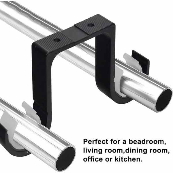 2 double hook curtain rod brackets, aluminum alloy curtain rod br