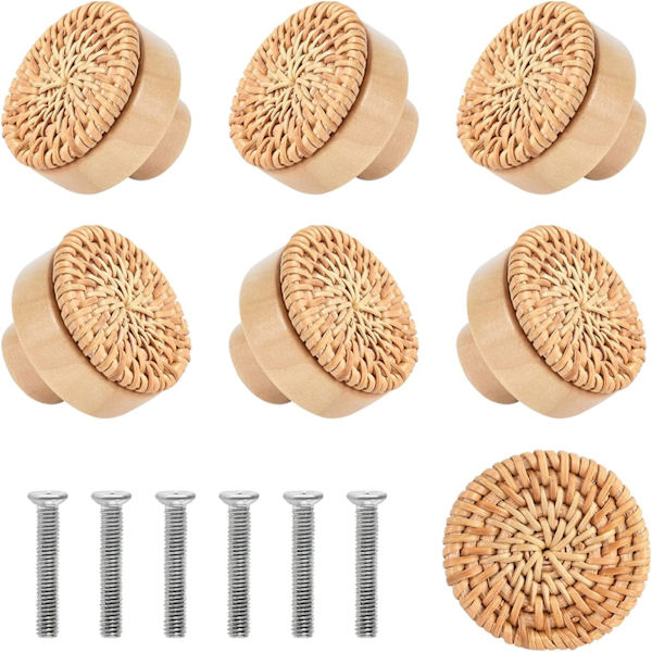 12-pack Bohemia-stil Runda Rattan-knoppar Handgjorda Med