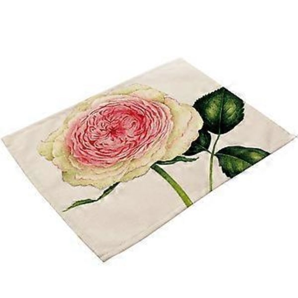 Rose Blomsterprint Vaskbar Husholdningsservice Dækkeserviet Varmeisolering Spisemåtte (#3)