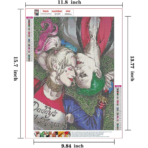 DIY 5D Anime Timanttimaalaus Sarjat, Maalaus Numeroiden Mukaan, Mosaiikki,