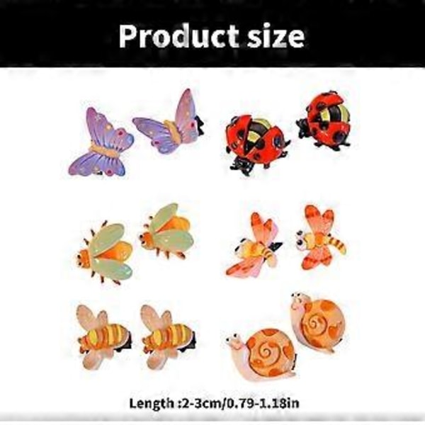 Värikkäät sarjakuvaeläinhiusklipsit tytöille, lasten hiuspinnejä, 3D-perhosia, leppäkerttuja, käsintehdyt hiusneulat, sarjakuvahiusneulat Colorful ladybug