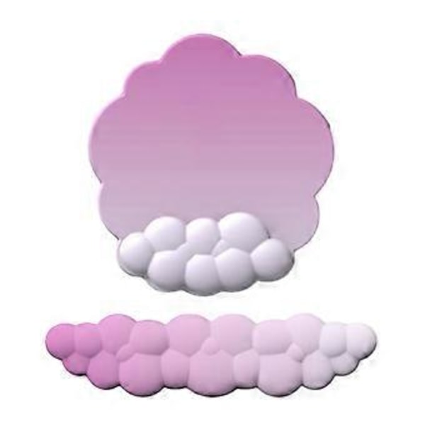1 Set Moln Tangentbord Mus Handledsstöd Skriv Handledsstöd Handflata Handledsmatta PU Memory Foam Handledsstöd Rosaröd rose red