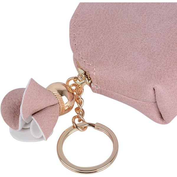 1 stk. Dame Rosa Myntpung med Anheng Lommebok Liten Pung