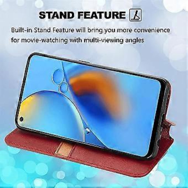 Lompakkokotelo yhteensopiva Samsung A52s 5G:n kanssa, kirjanmuotoinen suojakotelo jalustalla, korttipaikalla ja magneettilukolla Galaxy A52 5G:lle (punainen)