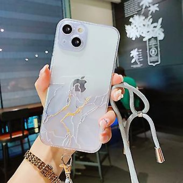 Marmor Mönster TPU Skal För iPhone 13 Pro Grey
