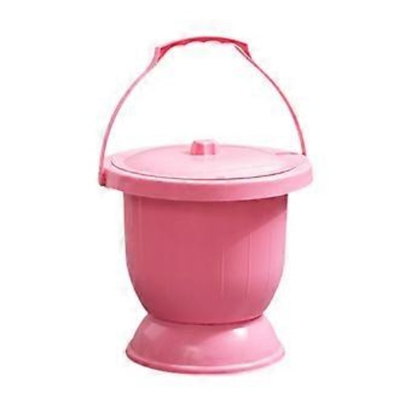 Pottskål Spottkopp med Lock Förtjockad Urinflaska Nattpotta Bärbar Spottkopp Pottsskål för Camping Barn Vuxna (Rosa L) Pink L